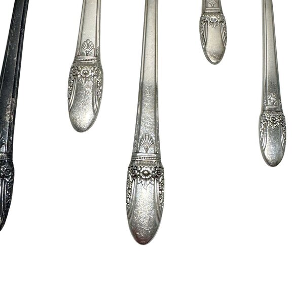 Rogers Bros IS 1937 FIRST LOVE Silverplate Serving Sugar Spoons Butter Knife - Picture 4 of 5